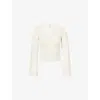 Reformation Womens  Kylen Wrap-front Knitted Top In White