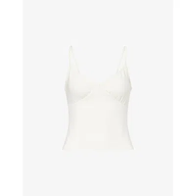 Reformation Womens Fior Di Latte Nadine Cotton-knit Vest Top Xs In White