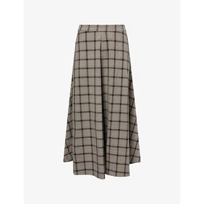 REFORMATION WOMENS FIRST LIGHT CHECK-PATTERN WOVEN MAXI SKIRT PLAID