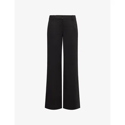 Reformation Womens Gisele Low-rise Woven Trousers Black