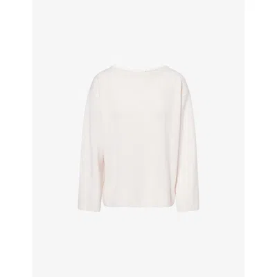 Reformation Womens Gossamer Beverly Round-neck Cashmere And Wool-blend Jumper In White