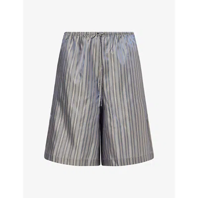 Reformation Womens Graphite Sandy Striped Satin Shorts