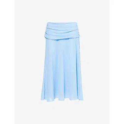 Reformation Womens Olivia Low-waist Woven Midi Skirt Ice Water