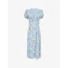 Reformation X Devon Lee Carlson Michelle Puff Sleeve Midi Dress In Janie