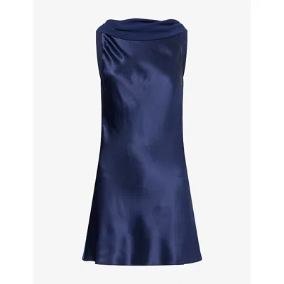 Reformation Womens Jonelle Low-back Silk Mini Dress Navy