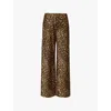 Reformation Petites Gale Satin Mid Rise Bias Pant In Leo