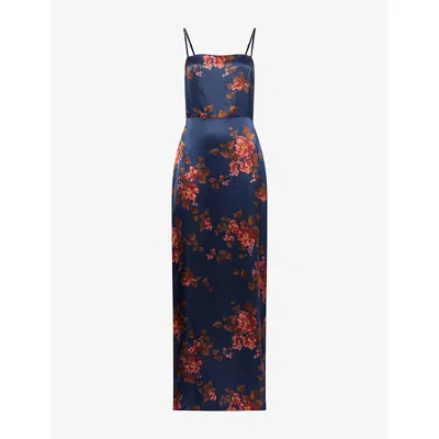 Reformation Womens Lyric Frankie Floral Silk Midi Dress In Multi