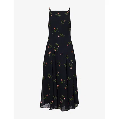 Reformation Womens Marcina Floral-print Georgette Midi Dress Evening Roses In Multi