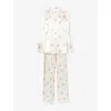 Reformation Womens Ella Relaxed-fit Silk Pyjamas Set Maven In Multi
