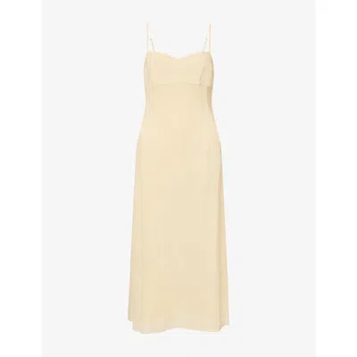 Reformation Womens Milica Sweetheart-neck Georgette Midi Dress Parmesan
