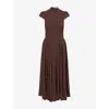 Reformation Womens Mole Maven Cap-sleeves Woven Midi Dress In Brown