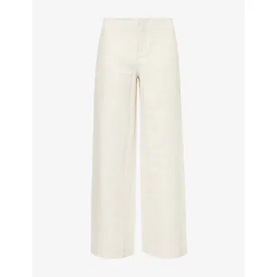 Reformation Womens Oatmeal Vida Straight-leg Linen Trousers