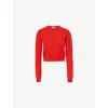 Reformation Womens Paprika Caspia Cropped Knitted Recycled-cashmere And Wool Cardigan In Paprika