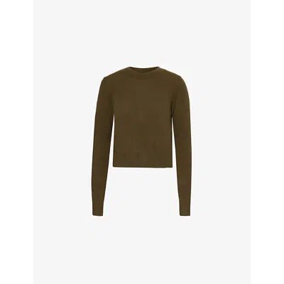 Reformation Womens Dana Round-neck Cashmere Jumper Pine Tree