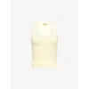 Reformation Womens Pineapple Archie Cotton Knit Top Xs In Yellow