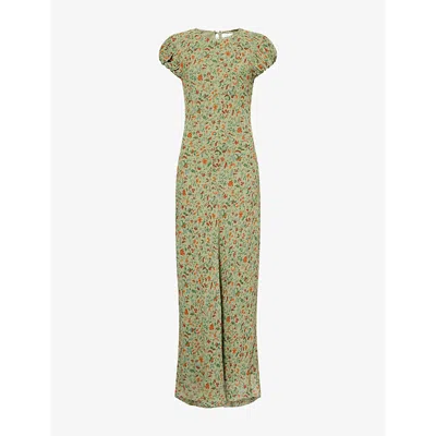 Reformation Womens Ponderosa Leana Floral Crepe Midi Dress
