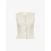 Reformation Womens Ref Anita Linen Vest Oatmeal