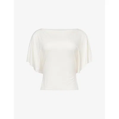 Reformation Womens Fior Di Latte Avery Boat-neck Stretch-jersey Top Xl In White