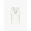 Reformation Womens Fior Di Latte Bowie Sleeveless V-neckline Jersey Top In Fior Di Latte