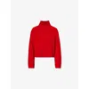 Reformation Womens Cherry Brooke Turtle-neck Recycled-cashmere And Wool Jumper In Cherry