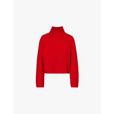 Reformation Womens Cherry Brooke Turtle-neck Recycled-cashmere And Wool Jumper