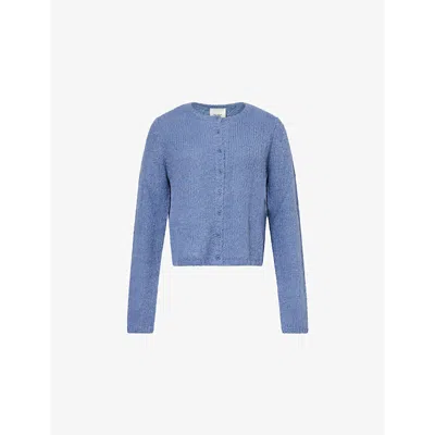 Reformation Womens Cornflower Clara Brushed Wool-blend Knit Cardigan Xs