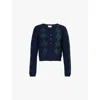 Reformation Womens Navy Multi Argyle Clara Round-neck Cashmere And Wool-blend Cardigan In Navy Multi Argyle