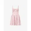 Reformation Daria Linen Sleeveless Basque-waist A-line Mini Dress
