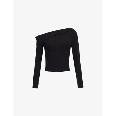 Reformation Elio Off-the-shoulder Top In Black