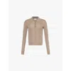 Reformation Womens Hermia Ribbed Wool Polo Shirt Oatmeal In Oatmeal