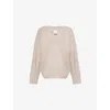 Reformation Jadey Cashmere Oversized V-neck Sweater In Barley