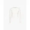 Reformation Joanne Organic Cotton Blend Cardigan In Fior Di Latte
