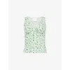 Reformation Womens Daisy Meadow Miri Floral-print Crepe Top