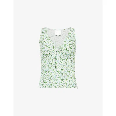 Reformation Womens Daisy Meadow Miri Floral-print Crepe Top