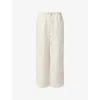 Reformation Womens Oatmeal Olina Drawstring Linen Trousers