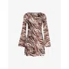 Reformation Pike Satin Dress In Stampede
