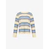 Reformation Womens Parmesan Multi Stripe Relaxed-fit Striped Cashmere-knit Jumper Xs In Parmesan Multi Stripe