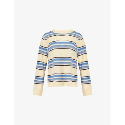 Reformation Womens Parmesan Multi Stripe Relaxed-fit Striped Cashmere-knit Jumper Xs