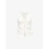 Reformation Womens Fior Di Latte Tefi Knot-front Stretch-cotton Top Xs In White