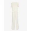 Reformation Womens Cream  X Nara Smith Buttercup Hour Embroidered Cotton-blend Pyjama Set In White