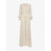 Reformation Womens Sugar Dot  X Nara Smith Ruffle Polka-dot Woven Midi Dress In Multi