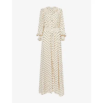 Reformation Womens Sugar Dot  X Nara Smith Ruffle Polka-dot Woven Midi Dress In Multi