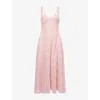 Reformation Womens Lela Floral-print Georgette Midi Dress Rosin In Pink