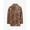 Reformation Womens Sable Leopard-print Faux-fur Coat Xs In Brown