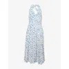 Reformation Womens Sofia Floral-print Crepe Midi Dress Santorini In Multi