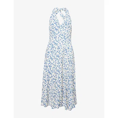 Reformation Womens Sofia Floral-print Crepe Midi Dress Santorini In Multi