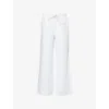 Reformation Womens Olina Striped Linen Trousers Swan Stripe In Swan Stripe