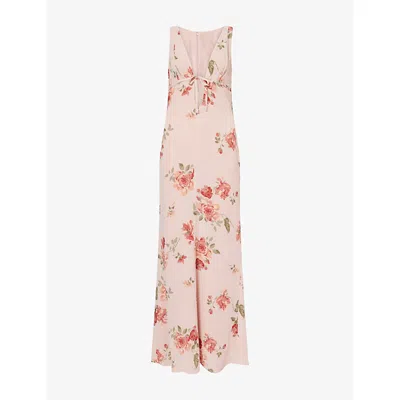 Reformation Womens Taryn Floral-print Georgette Maxi Dress Rose Serenade