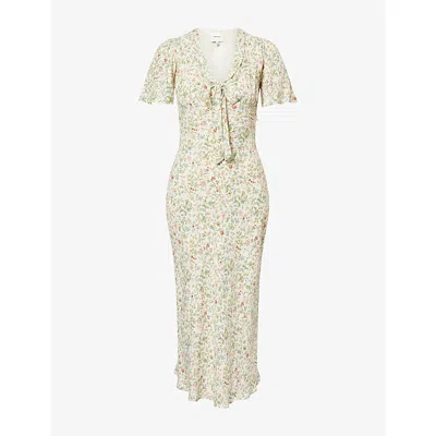 Reformation Womens Tyra Floral Woven Midi Dress Gardener