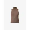 Reformation Maison Rib Sleeveless Top In Walnut